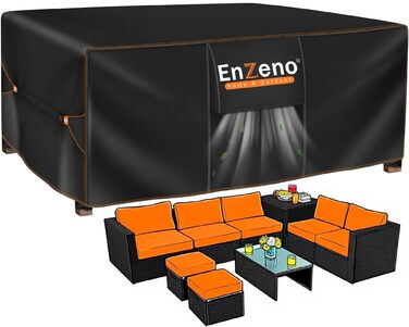 Накладка для садово-патіо меблів Enzeno, водовідштовхувальна, 420D Oxford, захисна для зимового періоду, 213x132x74 см