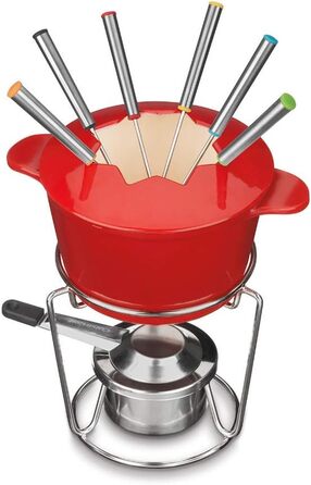 Набір для фондю Cuisinart 13 предметів, чавун, червоний