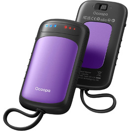 Електричний підігрівач рук OCOOPA UT5 DuoHeat (фіолетовий) - 2 шт., для кемпінгу, полювання, подорожей