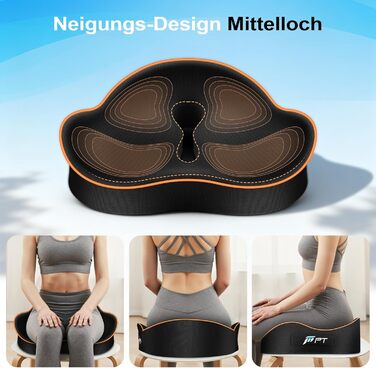 Ергономічна подушка для сидіння з memory foam для офісного крісла та авто, подушка для офісного крісла, авто та home office, знімний чохол, неслизька, M (60–85 кг)