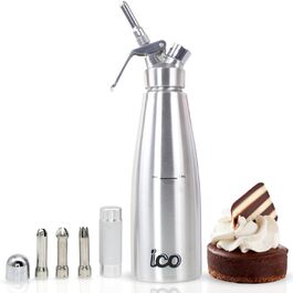 Професійний дозатор для вершків з нержавіючої сталі - сифон для капсул з вершками - пляшка Espuma для десертів (1л)