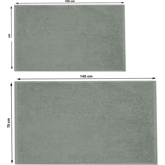 Рушники для рук 50x100 см, 2 рушники для душу 70x140 см, бавовняне (світло-сіре), 4