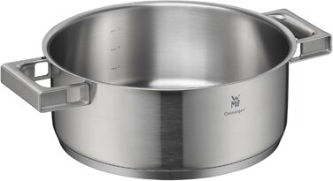 Каструля WMF Ultimate Cool 24 см з нержавіючої сталі Cromargan з індукційним дном, 4.1л, з кришкою з нержавіючої сталі, з внутрішньою шкалою, з терморегульованими ручками, придатна для миття в посудомийній машині