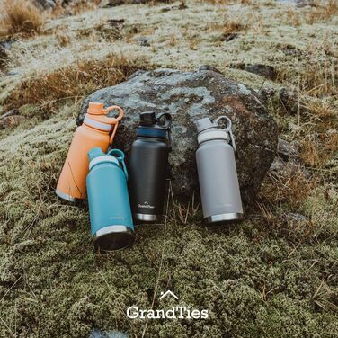 Термопляшка GRANDTIES 946ml з широким горлом та двома кришками, білий колір, для чоловіків та жінок