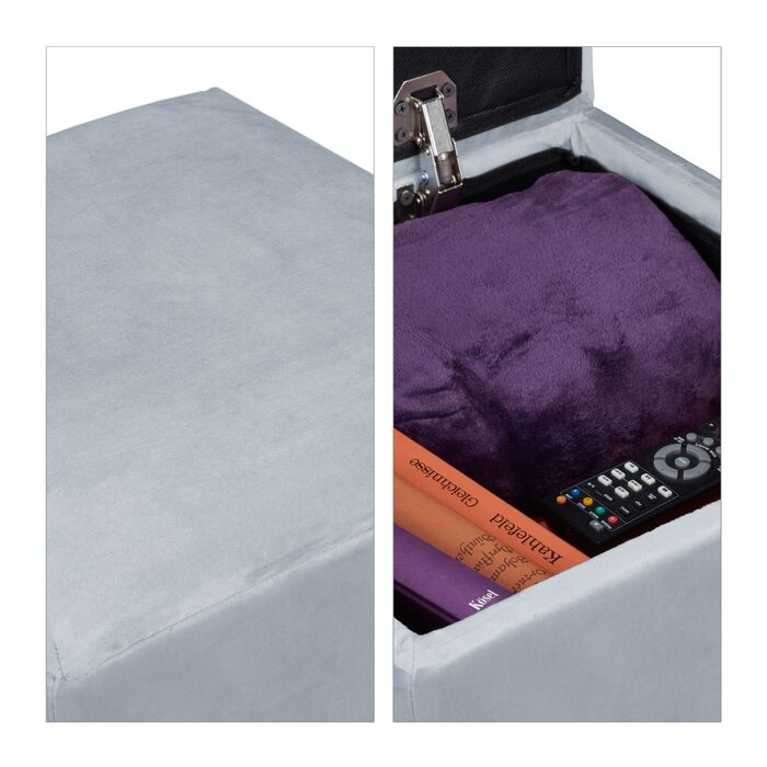 Relaxdays М'який пуф з місцем для зберігання