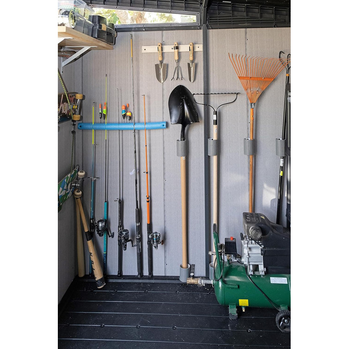 Садовий будинок Keter Artisan Gerätehaus 214x218x226 см, сірий (9x7) – вуличний, з підлогою, односхилий дах, подвійні двері та вікна, для зберігання речей на вулиці, 8,3 м³