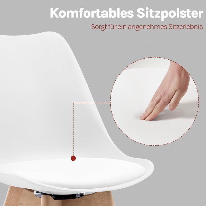 Стільці для їдальні WOLTU, набір 2 шт, з обертанням, з масиву дерева та штучної шкіри, до 100 кг, сучасний дизайн