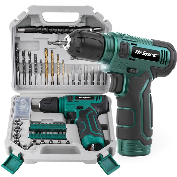 Набір інструментів Hi-Spec 110 предметів, зелений, компактний, для дому та офісу, базовий набір для ремонту в кейсі
