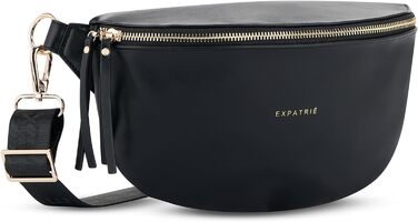 Поясна сумка Expatri Fanny Pack Women Black - Alice Medium - Сумка на пояс для фестивалю, подорожей та повсякденного життя з веганської шкіри - Нагрудна кишеня Стильний - Водовідштовхувальний