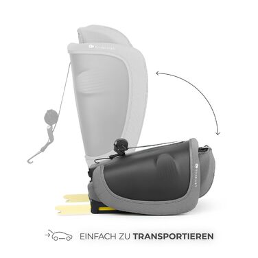Автокрісло Kinderkraft FIX2GO i-Size 76-150 см (15 міс - 12 років), сіре, ISOFIX, з SPS+, H-GUARD+, 5 положень, з пранням чохла