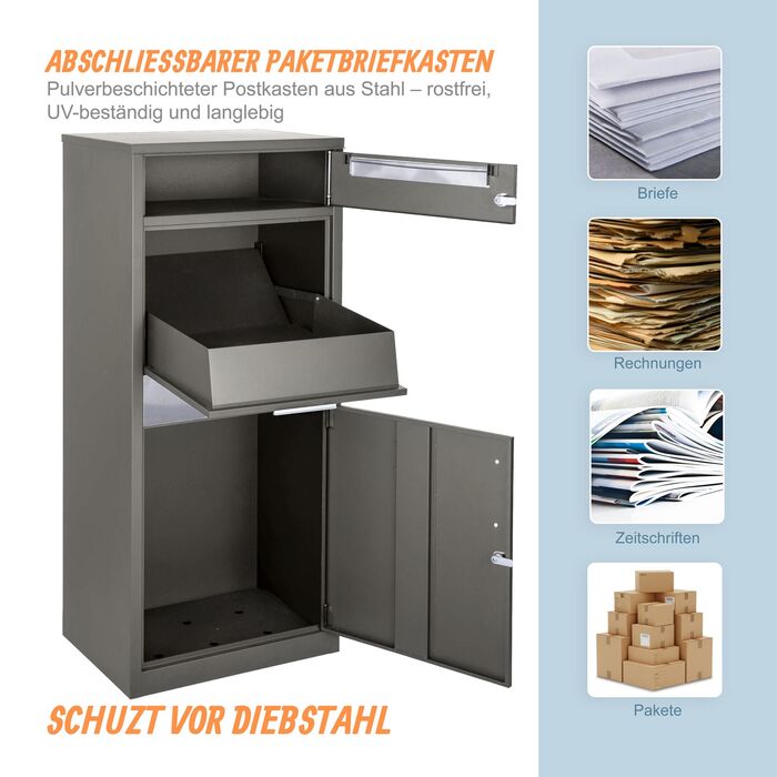 Скринька для листів Relaxdays з відділенням для пакунків