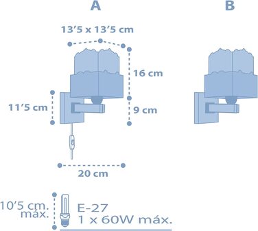 Дитячий настінний світильник Dalber, настінний світильник для дітей, настінний світильник із зображенням хмар, тварин, панди, ведмедя, панди, синього кольору
