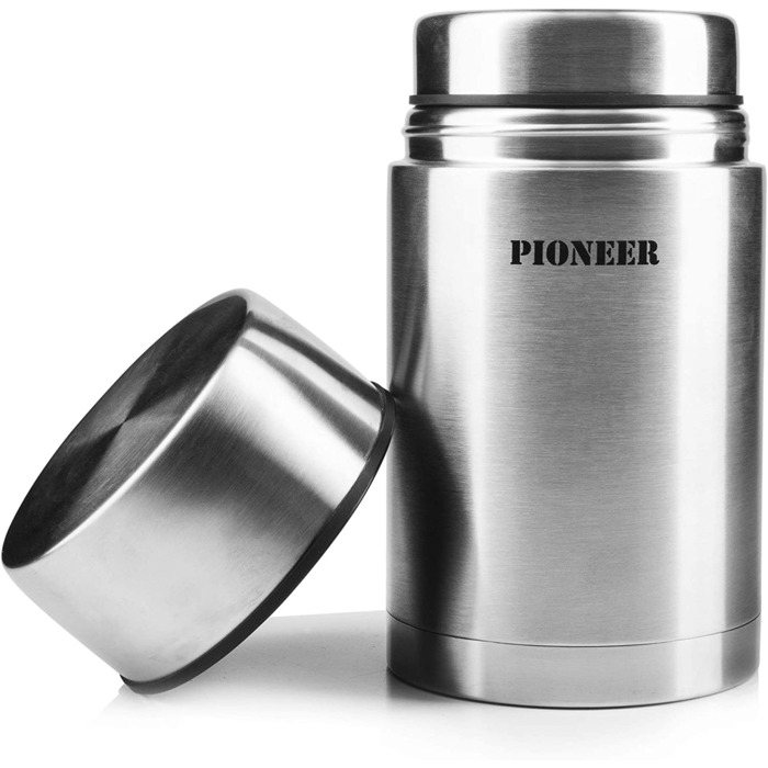 Посудина для термічної подачі Pioneer 1, 0 л з нержавіючої сталі з подвійними стінками ізольований контейнер для супу 8 годин в гарячому стані 24 години в холодильнику без BPA