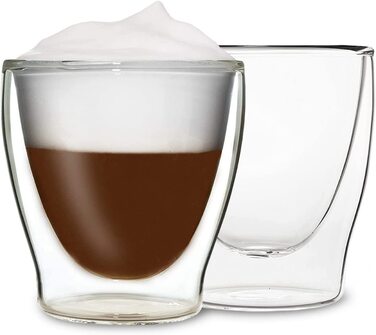 Набір келихів для латте маккіато 4x400 мл, келихи з подвійними стінками для латте маккіато, келихи для кави з подвійними стінками, чайні Келихи, склянки для капучіно, склянки для кави з льодом термостатичні келихи з подвійними стінками скляні чашки для ес