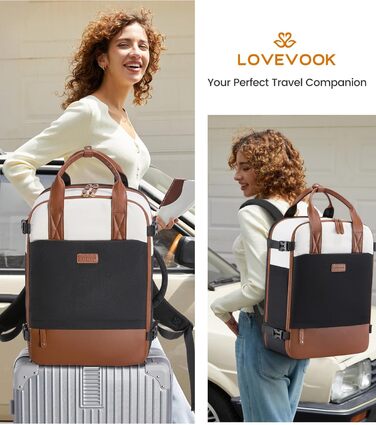 LOVEVOOK Рюкзак для ноутбука, жіночий, для подорожей, 15.6 дюймів, Carry On, водонепроникний, світло-рожевий