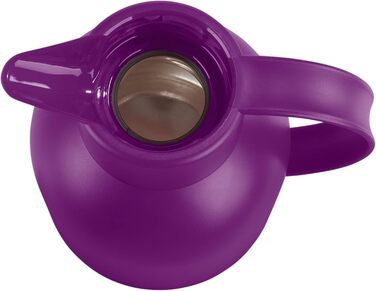 Термос Emsa Samba 1,5 л з Quick Press, 12 год гаряче, 24 год холодне, прозорий баклажанний