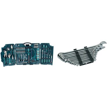 Набір інструментів Brüder Mannesmann 89 предметів у кейсі: універсальний набір з Cr-V сталі (пила, молоток, плоскогубці, ключі, тріскачка, рівень)