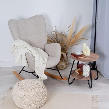 Крісло-гойдалка для вітальні Cosy, бежеве, 68x87x98 см