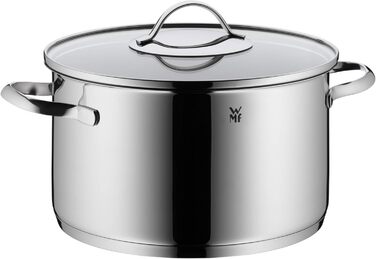 Набір каструль WMF Aparto 5-ти частинний з кришкою з термостійкого скла, Cromargan нержавіюча сталь, індукційне дно, підходить для всіх типів плит, без антипригарного покриття, безпечний для миття в посудомийній машині