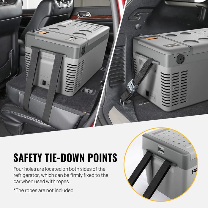 Автомобільний компресорний холодильник BougeRV CRPRO 20L (12/24V DC, 110-240V AC) -22℃~10℃, для авто, кемпінгу, подорожей, сірий