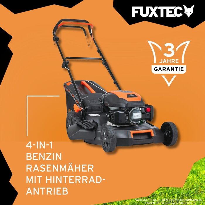 Бензиновий газонокосарка FUXTEC FX-RM5196 4в1 з Edge-Cut, самохідний, 51 см, 170 ccm, 60л травоспікач