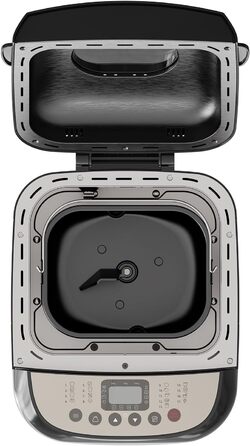 Хлібопечка BLACK+DECKER BXBM600E з 17 програмами для хліба, йогурту, випічки та джему | Потужність 600W | Регулювання ваги випічки до 1 кг | 15 годин програмування | Знімний контейнер для випічки