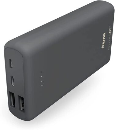 Компактний, сірий), 20000mAh (USB C 2 шт.