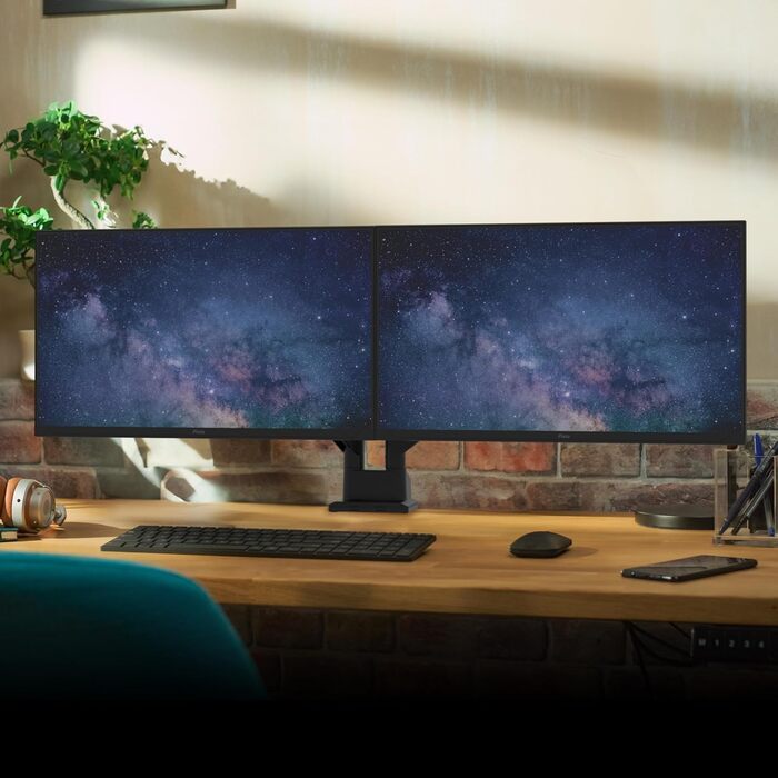 Кріплення для монітора Pixio PS1D Wave White - Настільний тримач, сумісний з VESA, керування кабелями, підходить для моніторів до 81.3 см (32