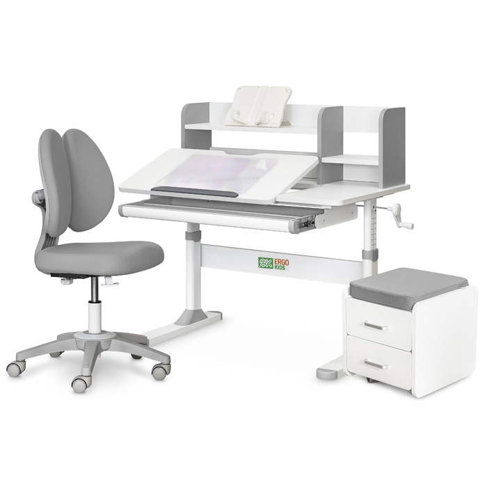 Комплект (L) Evo-Kids TH-330 Grey (парта + крісло + тумба) (арт. TH-330 + Y-412 Lite + BD C3_GREY)