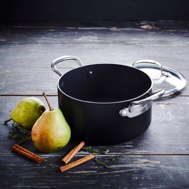 GreenPan Barcelona каструля з нержавіючої сталі з антипригарним покриттям Ceramic, 20 см, 3.1 л, з кришкою з термостійкого скла, індукція, сумісна з посудомийною машиною та духовкою, чорна