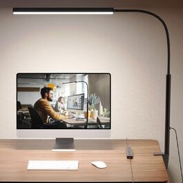 Стійлампа TROPICALTREE LED з регулюванням яскравості, 11 режимів, 5 кольорів, 2700K-6500K, 80 LED, CRI≥95, гнусий 360° шийка, USB з таймером, настільна лампа для роботи, захист для очей, чорний