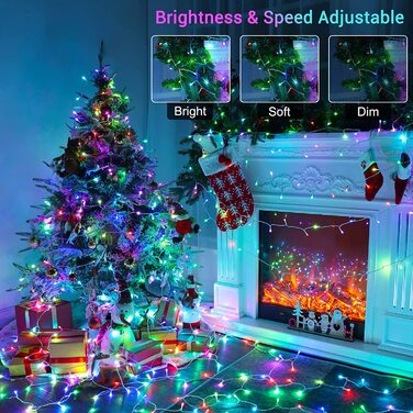 Світлодіодні різдвяні гірлянди на відкритому повітрі, 30 м 300 світлодіодні гірлянди білого і барвистого кольору з регульованою яскравістю з 11 режимами, таймер, пульт дистанційного керування, різдвяні гірлянди для прикраси різдвяних вогнів будинку дерева