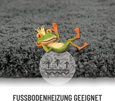 Килимок для ванної кімнати з м'яким пухнастим ворсом, антиковзний, придатний для прання, Porto Azzurro (55 x 65 см, Сірий Сланцевий, 80 x 150 см, прямокутний)