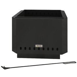 Вогнище, кострище з мітлою, 48 x 48 x 41 см, чорне