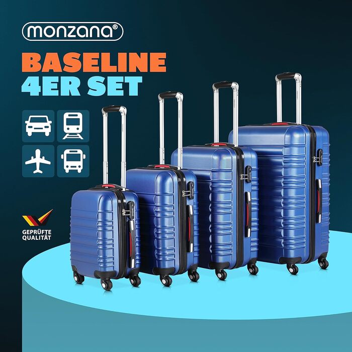 Набір валіз MONZANA Базова модель валізи з твердим корпусом S-M-L-XL