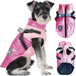 Куртка для собак зимова, RosyFate Теплий одяг для собак, дощова та вітрозахисна куртка для собак (рожевий L)