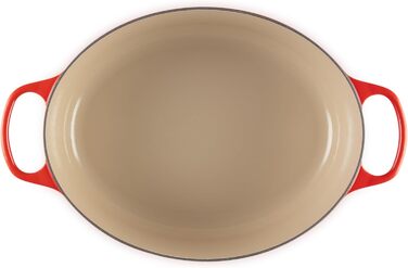 Le Creuset Signature Bräter aus Gusseisen mit Deckel, 35 см, овальний, 8,9 л, Kirschrot