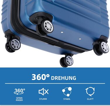 Дитячий валіза-тролик Beibye з жорстким корпусом (Турквіс, Блакитний, Набір)