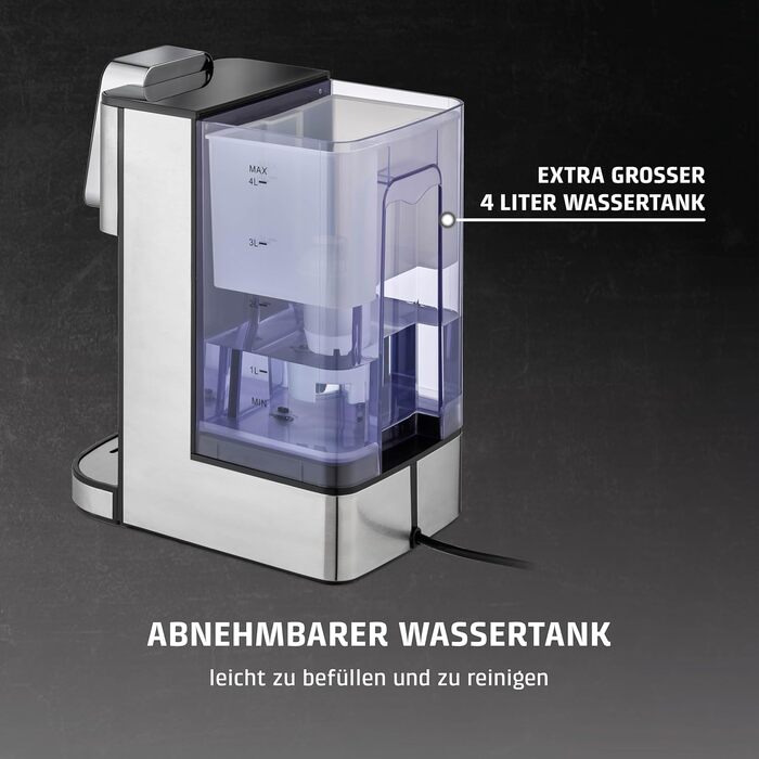 CASO HW 1660 - Нагрівач води Turbo, миттєвий нагрів (40-100°C), 2600 Вт, 4 л бак, кнопка для дитячого харчування (37°C), енергозберігаючий