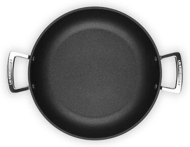 Сковорода Le Creuset з антипригарним покриттям з кришкою, 28 см, для всіх типів плит (включно з індукцією), алюміній, сірий/сріблястий