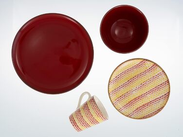 Серія MALAGA, набір посуду з 16 предметів, комбінований сервіз з кераміки, можна мити в посудомийній машині та мікрохвильовій печі, зроблено в Португалії, 22889