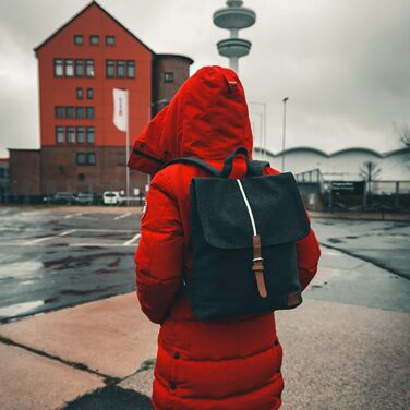 Жіночий рюкзак Lea Daypack з бавовняного полотна - Високоякісний жіночий та чоловічий денний рюкзак унісекс Невеликий для університету, офісу та повсякденного життя - Водовідштовхувальний та з відділенням для ноутбука (антрацит)