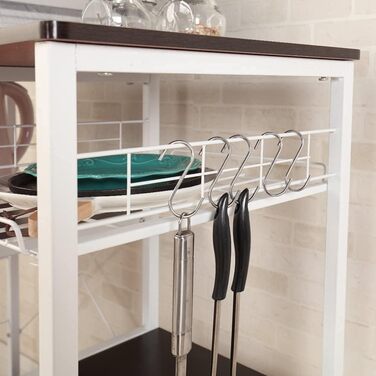 Стелаж для кухні Soges: місткий, з 3 полицями, для мікрохвильової печі, чорний (темно-коричневий)