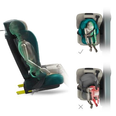 Автокрісло Kinderkraft UNITY 2 i-Size, 100-150 см, 3,5-12 років, регульована підголівник, AIR FLOW, 5 положень спинки, чорний