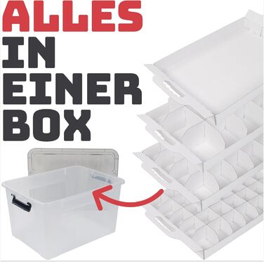 Коробка для зберігання новорічних кулі та прикрас 61л. Безпечне зберігання та організація прикрас для ялинки. Ідеальна ялинкова коробка, 1 шт.