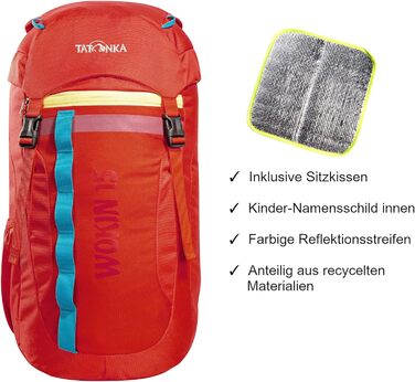 Рюкзак Tatonka Unisex Kids Wokin 15 (15 літрів, червоний помаранчевий)