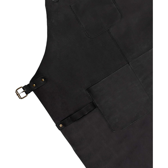 Чоловіча шкіряна фартух для грилю Drakensberg 'Bob', ручної роботи, вінтажний чорний колір