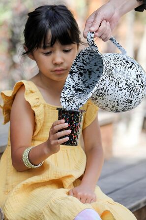 Великий глечик Crow Canyon Home з емальованого посуду - для дому та активного відпочинку, миється в посудомийній машині, колір: бірюзовий