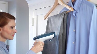 Відпарювач для одягу Morphy Richards 361000 Hand Held, нержавіюча сталь/пластик, 260 л, білий/блакитний