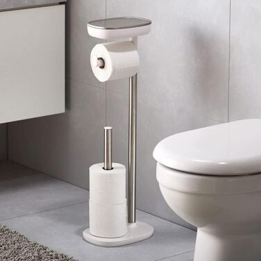 Тримач і підставка для туалетного паперу з гнучкою щіткою для унітазу Зберігання у ванній кімнаті з нержавіючої сталі (підставка)